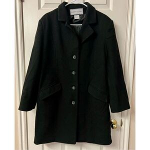 Larry Lavine 100% Wool Single Breasted Button Up Lined Trench Coat Women's 14